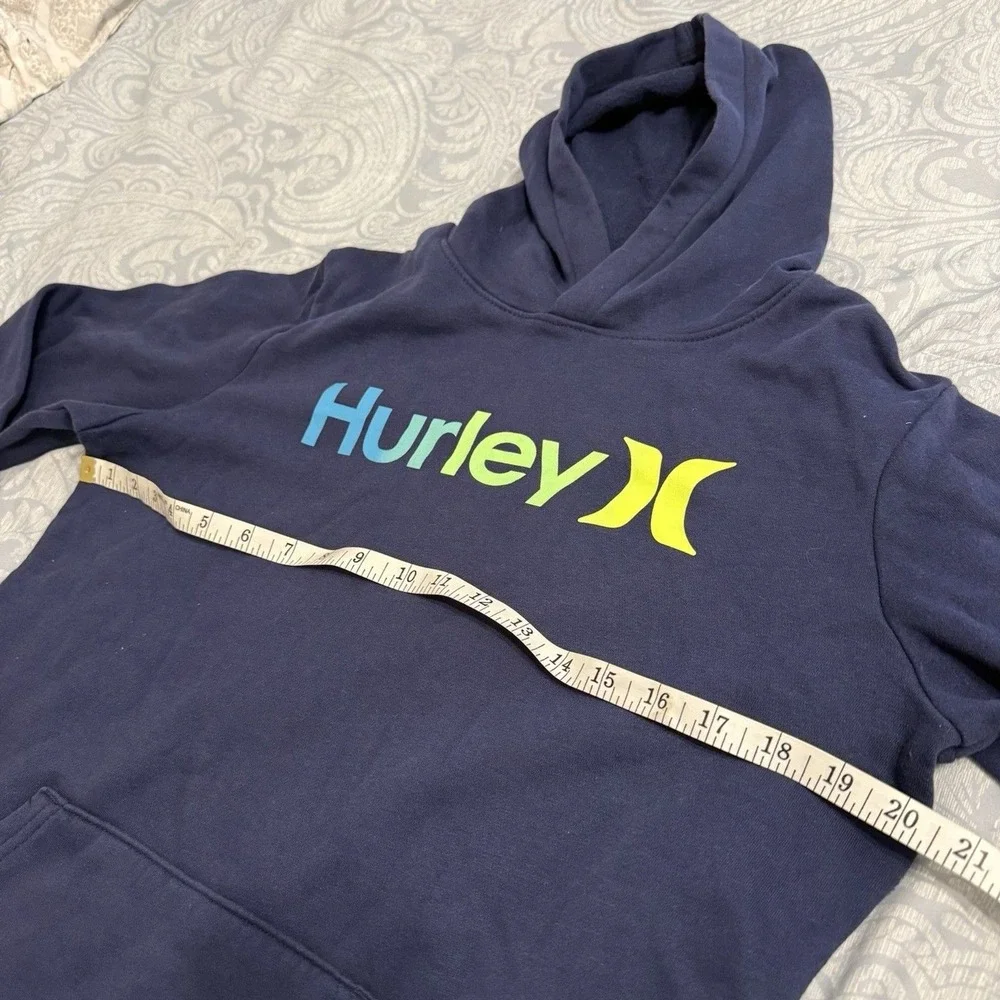Hurley Youth Hoodie Sz 18/20 Skateboard Surf Navy‎ Neon Soft
